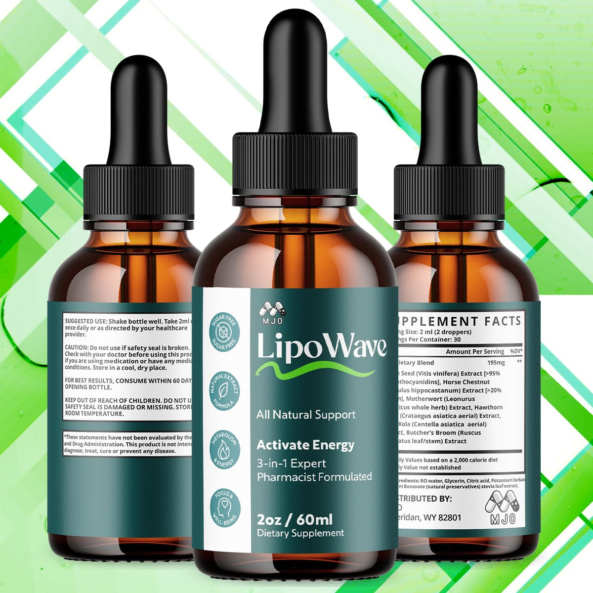 (2 Pack) Lipowave Drops, Official LipoWave Drops with All Natural Ingredients, Advanced Overall Health and Wellness Vitamin Supplement Formula for Maximum Strength Multivitamin Support (60 Servings) MJO buy supplements Au