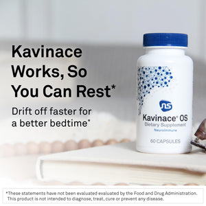 Neuroscience Kavinace OS - Sleep Aid Formula with Melatonin 5mg + L-Theanine - Nighttime Cellular Health Blend for Sleep Efficiency and Immune Support (60 Capsules) NeuroScience buy supplements Au
