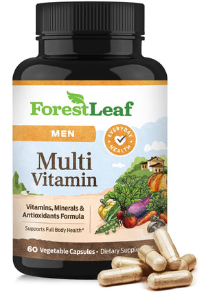 ForestLeaf Daily Vitamin Multivitamin for Men, Multi-Vitamin for Men - Mens Multivitamins & Multiminerals Supplement | All Essential Vitamins Needed for Health, Longevity & Energy | 60 Veg Caps ForestLeaf buy supplements Au