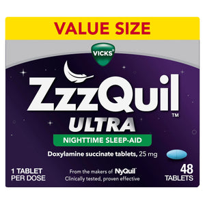 ZzzQuil ULTRA, Sleep Aid, Doxylamine Succinate 25mg, Sleep Aids for Adults, Nighttime Sleep Aid, 48 Tablets ZzzQuil buy supplements Au