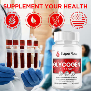 Super Flow Glycogen Support, Official SuperFlow Advanced Formula Glyco Optimizer Capsules, All Natural Super Flow Glycogen Pills, Daily Wellness Supplement to Support Healthy Balance (60 Capsules) Syvor buy supplements Au