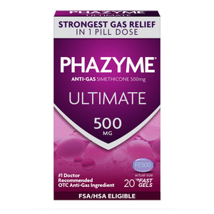 Phazyme Ultimate Strength Anti-Gas 500 mg Simethicone Gas Relief for Adults, Fast Gels Quickly Ease Bloating, Pressure and Discomfort, 20 Count Phazyme buy supplements Au