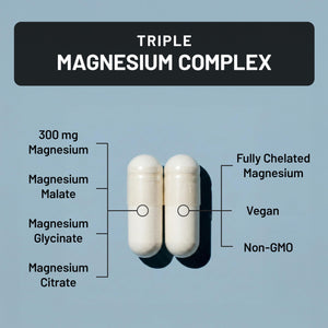 NatureWise Triple Magnesium Complex - High Absorption Magnesium Glycinate + Malate + Citrate for Muscle Nerve & Sleep Support - Vegan 90 Capsules NatureWise buy supplements Au