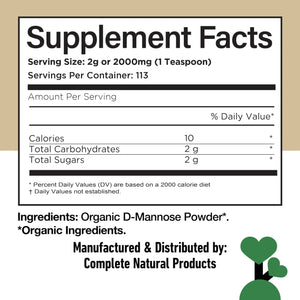 Supplement ProductCNP Organic D Mannose Powder 2000mg - Powder D Mannose Supplement for UTI Support, Pure D-Mannose Powder from Guar Beans, Vegan Non GMO Clean Formula, Bladder Urinary Tract Health Supplement Use - GlowUpCaUSA