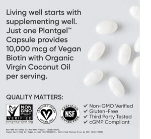 Sports Research® Biotin 10,000mcg with Organic Coconut Oil - Biotin (Vitamin B7) for Healthy Skin and Hair Support* - for Women and Men - Vegan, Non-GMO, Gluten & Soy-Free - 30 Veggie Softgels Sports Research buy supplements Au