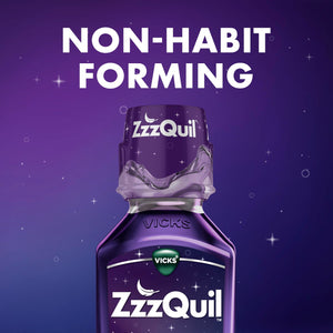 ZzzQuil, Sleep Aid, Nighttime Sleep Aid Liquid, 50 mg Diphenhydramine HCl, Fall Asleep Fast, Non-Habit Forming, Warming Berry Flavor, 12 FL OZ ZzzQuil buy supplements Au