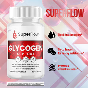 Super Flow Glycogen Support, Official SuperFlow Advanced Formula Glyco Optimizer Capsules, All Natural Super Flow Glycogen Pills, Daily Wellness Supplement to Support Healthy Balance (60 Capsules) Syvor buy supplements Au