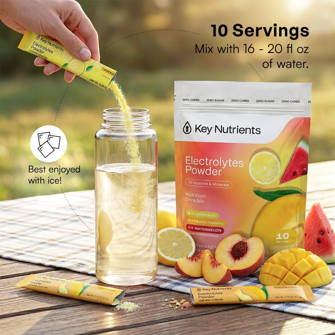 KEY NUTRIENTS Multivitamin Electrolyte Packets, No Sugar Variety Pack, 30ct