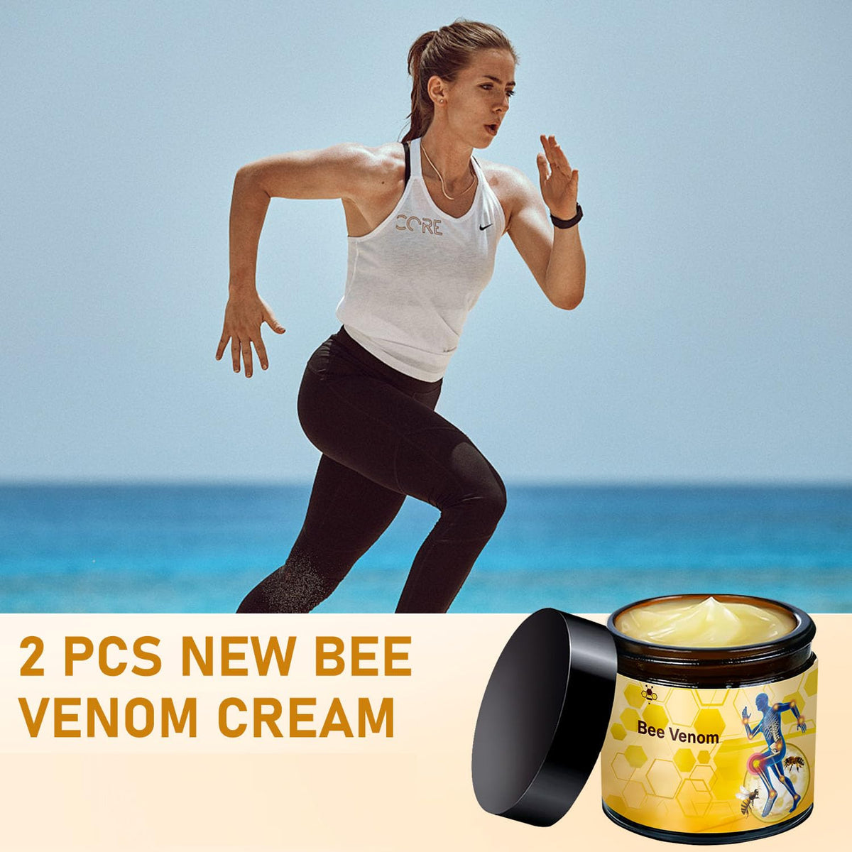 Supplement Product2 Pcs Bee Venom-Relief Cream, Professional Bee Venom Cream, Natural Joint Relief Gel, for Neck, Waist, Back Hand Feet and Leg - GlowUpCaUSA