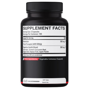 DEDICAD 6in1 Bromelain 500mg Supplement - 1000mg per Serving - 210 Capsules with Digestive Health Blend as Quercetin, Ginger, Turmeric, Papaya - Support Overall Health, Digestion & Immune System DEDICADÂ buy supplements Au