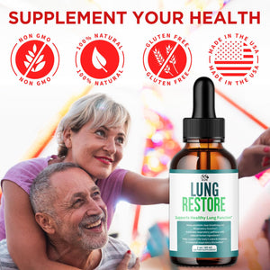 Lung Restore Drops, Official LungRestore Liquid Supplement Drops with All Natural Ingredients, Lung Restore Advanced Lungs Wellness Support Formula with Premium Vitamins for Women & Men (30 Servings) MJOBuy Supplements Australia