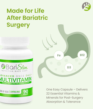 BariSlim Advanced Once Daily Bariatric Multivitamin Capsule - 45 mg of Iron - Bariatric Vitamin for Post Bariatric Surgery Including Gastric Bypass and Gastric Sleeve | 90 Day Supply BariSlim buy supplements Au
