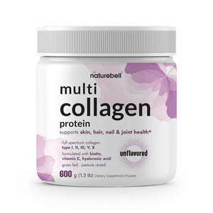 NatureBell Multi Collagen Protein Powder - 600g - Hydrolyzed Collagen Peptides - for Skin, Hair, Nail, Joint & Bone Health Support* - Grass-Fed & Keto-Friendly - Unflavored NatureBell buy supplements Au