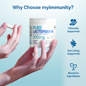 Lactoferrin 300mg Delayed Release Capsules - MyImmunity Premium Immune Support Supplement with Iron Absorption - Freeze Dried, Non-GMO, Gluten Free, Vegetarian - 30 Count (1 Month Supply) MyImmunity buy supplements Au