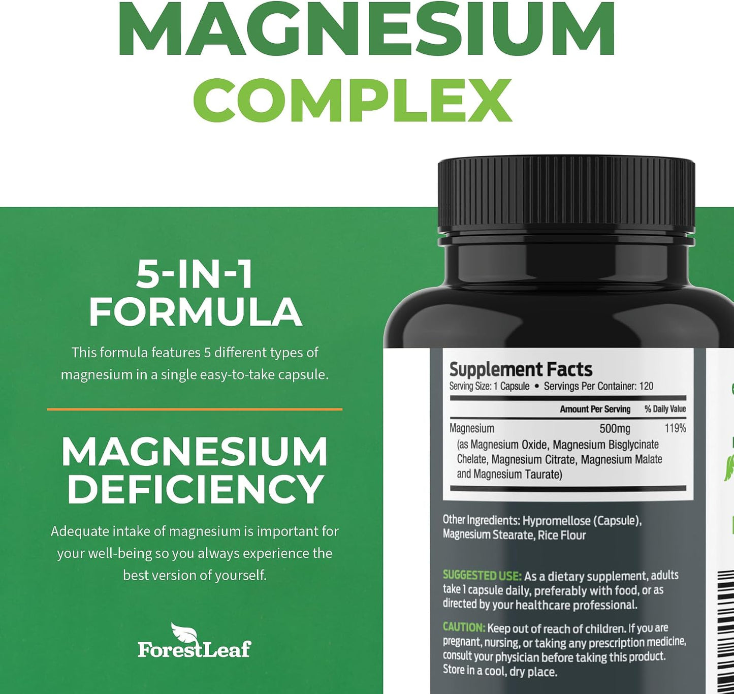 ForestLeaf Riboflavin & Magnesium Migraine Supplement - Riboflavin 400mg for Headache Relief - Ultimate Magnesium Bundle with B2 Vitamin 400mg for Headache Migraine Relief Capsules