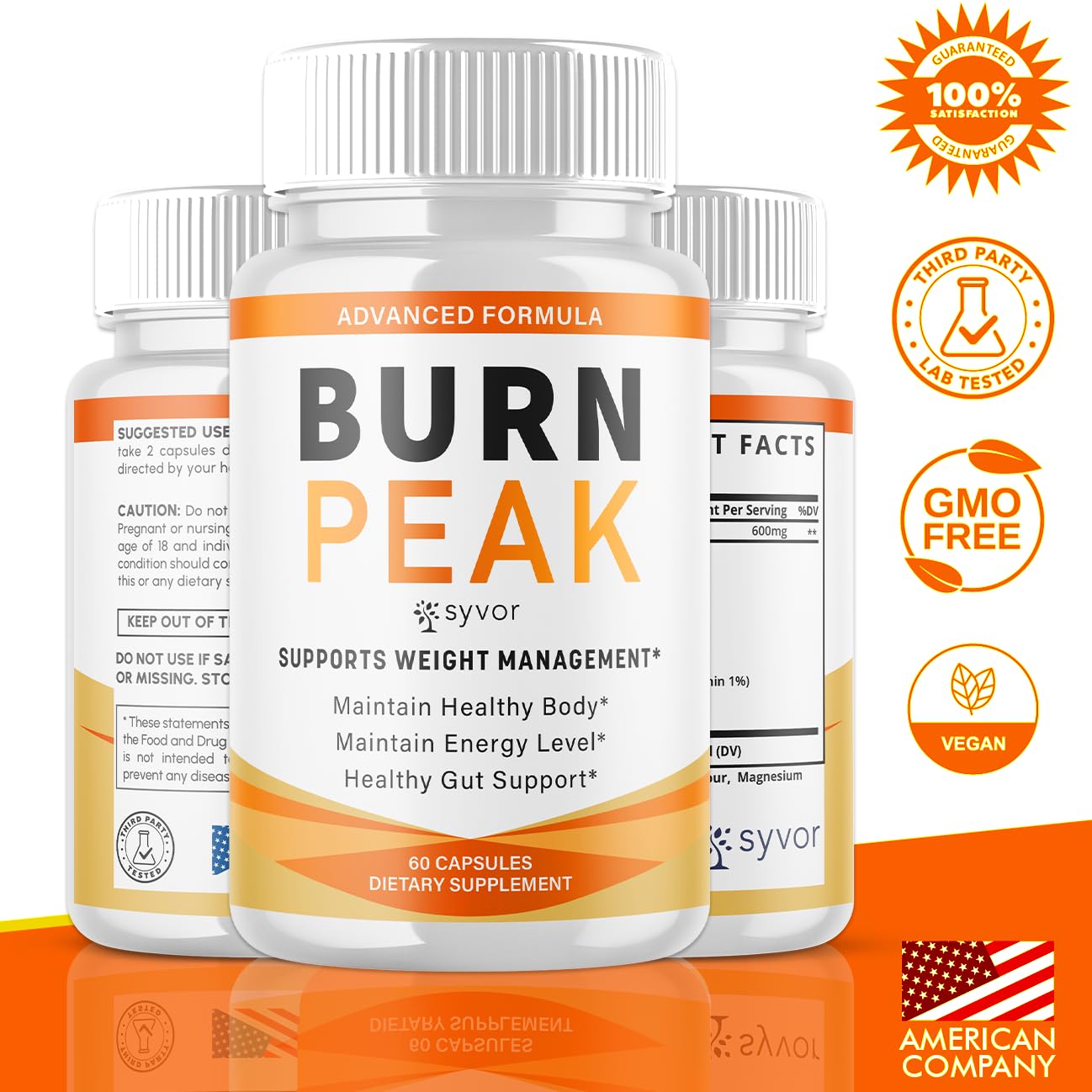 (5 Pack) Burn Peak Capsules, Official Burnpeak Pink Salt Pills with All Natural Ingredients, Advanced Health and Wellness Supplement with Premium Vitamins for Active Lifestyle Support (300 Capsules) Syvor buy supplements Au