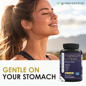 Greensential 5-in-1 Magnesium Complex 500mg | Glycinate, Malate, Citrate, Oxide & Aquamin® | for Sleep, Muscle & Heart Support | High Absorption, Vegan, 120 Capsules Greensential buy supplements Au