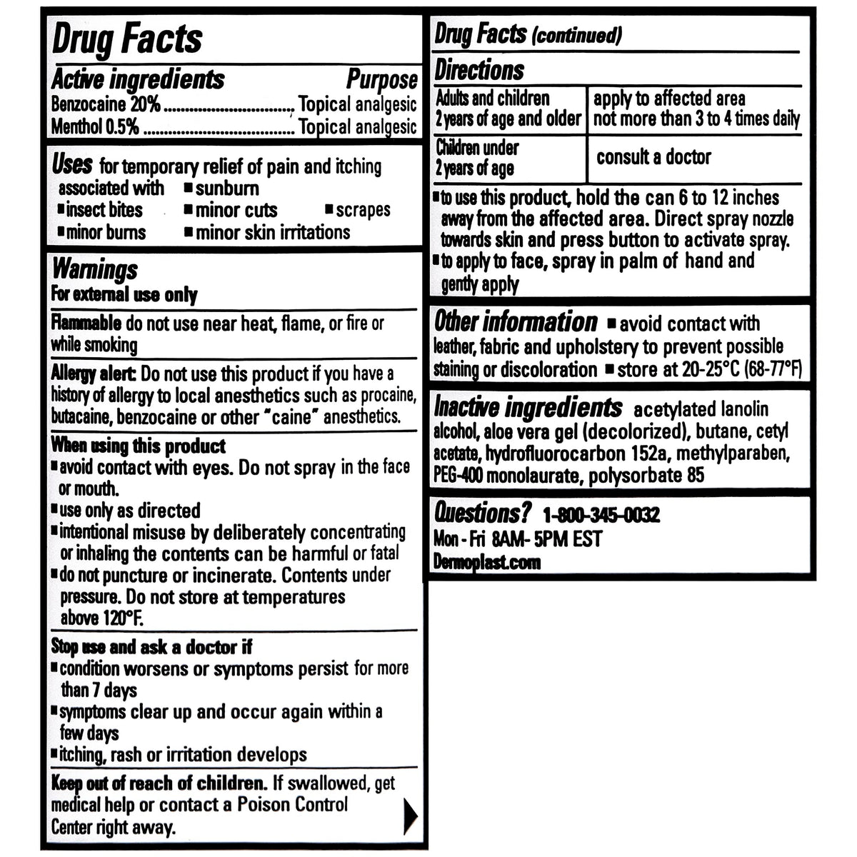 Dermoplast Pain, Burn & Itch Relief Spray for Minor Cuts, Burns and Bug Bites, 2.75 Oz (Packaging May Vary) DermoplastBuy Supplements Australia