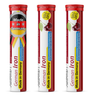 T&D German Iron 14 mg - 60 Vegan Drink Effervescent Tablets - Cherry Flavor - Made in Germany T&D buy supplements Au