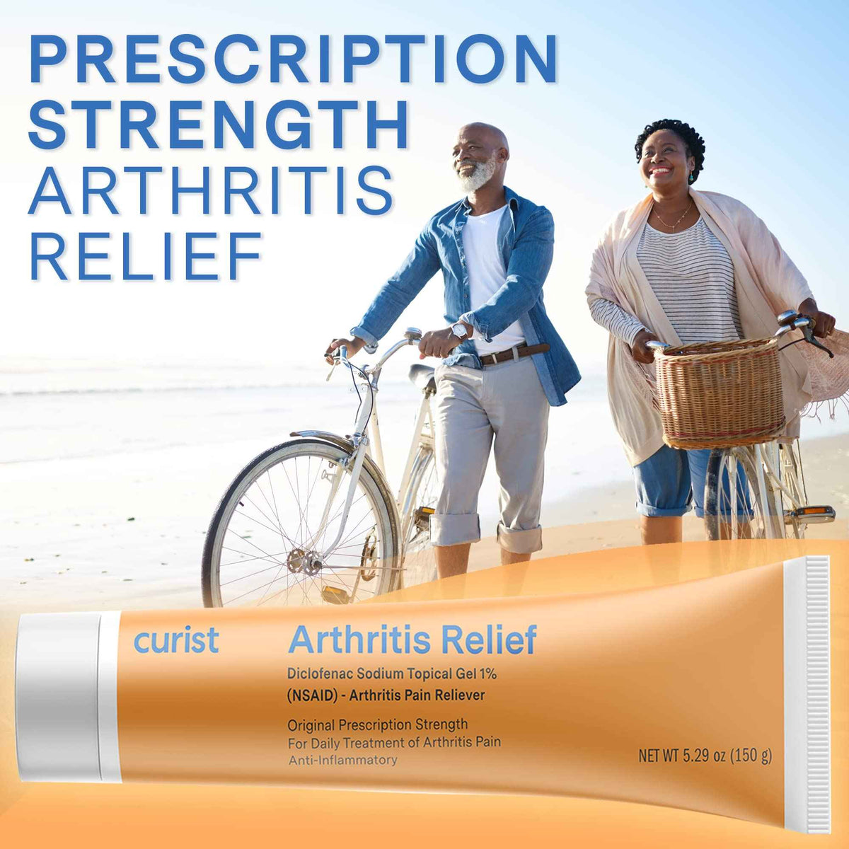 Curist Diclofenac Sodium Topical Gel 1 Percent 150g for Arthritis Pain - Joint Pain Relief for Hand/Foot Pain, Knee/Elbow Pain & Ankle Pain - 1% - 5.29oz