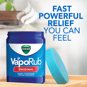 Vicks VapoRub, Original, Cough Suppressant, Topical Chest Rub & Analgesic Ointment, Medicated Vicks Vapors, Relief from Cough Due to Cold, Aches & Pains, 1.76oz each (pack of 3) Vicks buy supplements Au