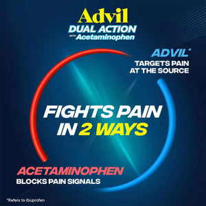 Advil Dual Action With Acetaminophen And Ibuprofen (2 Dose Equivalent) For 8 Hour Pain Relief, Coated 144 Ct Caplets And 2 Ct. Sample Of Advil PM AdvilBuy Supplements Australia