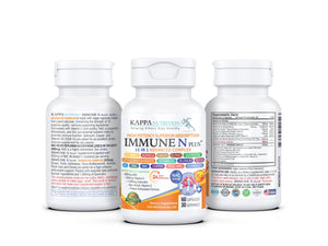 (60 Capsules), NAC 600mg, Quercetin 1,000mg, Vitamin C 500mg, Zinc 50mg, Vitamin D3 5,000iu, Selenium, Copper, Acerola, Ginger, Rutin, Citrus Bioflavonoids, Rose Hips, Echinacea, Immune N Plus 15 in 1 KAPPA NUTRITION buy supplements Au