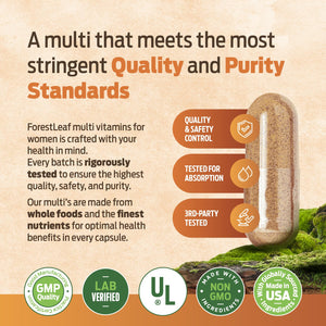 ForestLeaf Daily Vitamin Multivitamin for Men, Multi-Vitamin for Men - Mens Multivitamins & Multiminerals Supplement | All Essential Vitamins Needed for Health, Longevity & Energy | 60 Veg Caps ForestLeaf buy supplements Au