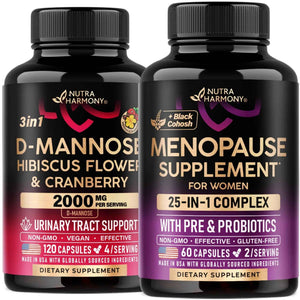 NUTRAHARMONY D-Mannose with Cranberry & Menopause Capsules