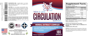 Vein & Leg Circulation (2-Month) Support Supplement with 8 Active Ingredients in 1 Formula | Leg + Vein | Blood Circulation Support Supplements | 60-Day Bulk Supply | 180 Capsules Elevate Recovery SupplementsBuy Supplements Australia