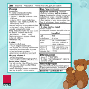 Feverall Children Acetaminophen Suppositories 6 Rectal Suppositories 325mg Each Pain Reliever/Fever Reducer. Paraben Free, No Artificial Colors or Other preservatives. Ages 6-12 Years FeverallBuy Supplements Australia