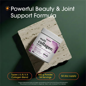 NatureBell Multi Collagen Protein Powder - 600g - Hydrolyzed Collagen Peptides - for Skin, Hair, Nail, Joint & Bone Health Support* - Grass-Fed & Keto-Friendly - Unflavored NatureBell buy supplements Au