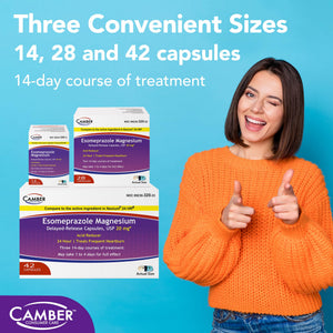 Camber Esomeprazole Magnesium USP 20mg, Delayed Release Capsules, Treats Frequent Heartburn (42 Count) CAMBER PHARMACEUTICALS, INC buy supplements Au