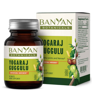 Banyan Botanicals Organic Yogaraj Guggulu – Joint Support & Mobility Supplement – Ayurvedic Herbal Blend for Flexibility, Neuromuscular Comfort – Deep Systemic Detox – 90 Tablets – USDA Organic*