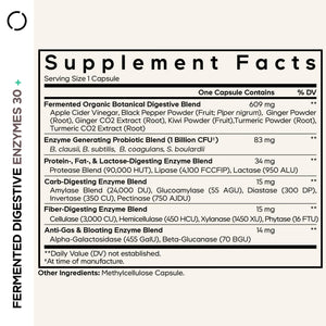 Codeage Fermented Digestive Enzymes Supplement - 14 Digestive Enzymes, Probiotics, Prebiotics, Fermented Botanicals, Plant-Based Multi Pancreatic Enzymes - 1 Capsule a Day - 30 Capsules CodeageBuy Supplements Australia