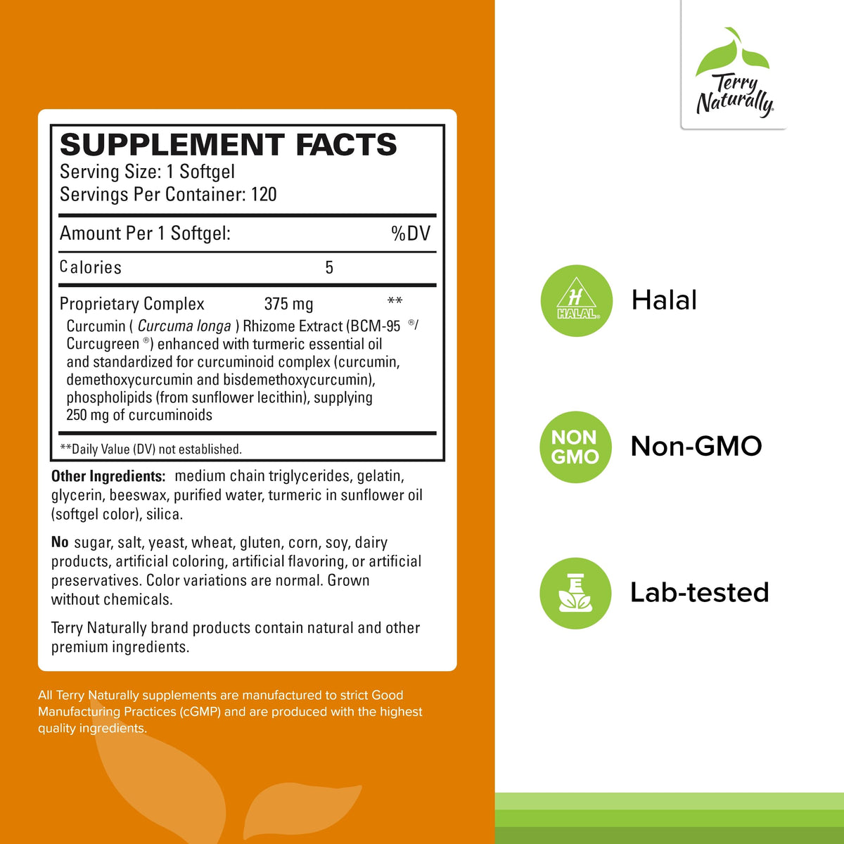 Terry Naturally CuraMed 375mg - Antioxidant Supplement for Brain & Immune Health Support - Dietary Supplement with Curcumin & Turmeric Essential Oil - Herbal Liver Support - 120 Softgels Terry Naturally buy supplements Au