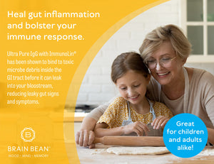 Brain Basics Ultra Pure IgG Supplement - Dairy-Free Supplement IgG-Immunolin Powder, Blended Vitamin & Mineral Supplements, 150g, 60 Servings Brain Bean buy supplements Au
