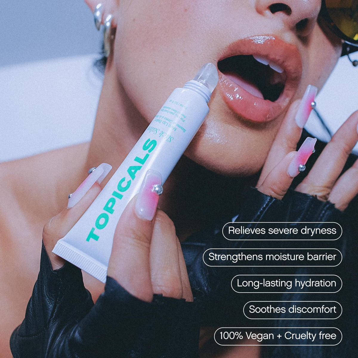 Topicals Slick Salve Mint Glossy Lip Balm | Soothes Discomfort, Strengthens Barrier and Provides Lasting Hydration & Relief | Vegan, Paraben-Free
