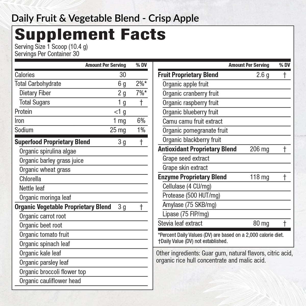 Equilife Daily Fruit & Vegetable Blend, Superfood Antioxidant Supplement, Crisp Apple Flavor with Vitamin C, Fiber, and 9 Essential Amino Acids, Supports Energy, Low Sugar, Vegan, 30 Servings Tub Equilife buy supplements Au