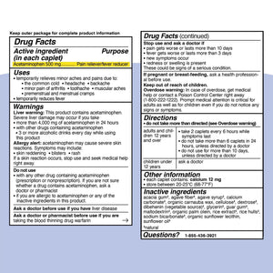 Genexa Clean Acetaminophen 500mg Extra Strength, Dye Free Pain Reliever Fever Reducer, 0% Artificial Additives, Pain Medicine for Adults, Relieves Headache, Backache, Minor Arthritis Pain, 100 Tablets GenexaBuy Supplements Australia