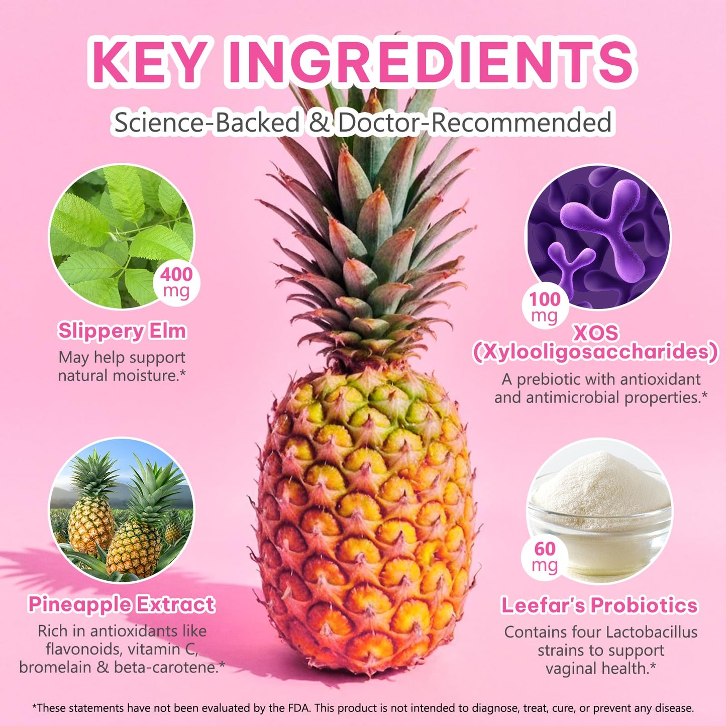 Beyxdu Probiotics for Women Gummies with Slippery Elm Feminine Balance Gummies for Women Vaginal Probiotics with Prebiotics & Lactobacillus Probiotic Blend Vaginal Odor & Vaginal Flora 60Gummy BeyxduBuy Supplements Australia