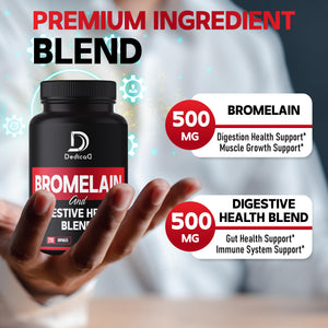 DEDICAD 6in1 Bromelain 500mg Supplement - 1000mg per Serving - 210 Capsules with Digestive Health Blend as Quercetin, Ginger, Turmeric, Papaya - Support Overall Health, Digestion & Immune System DEDICADÂ buy supplements Au