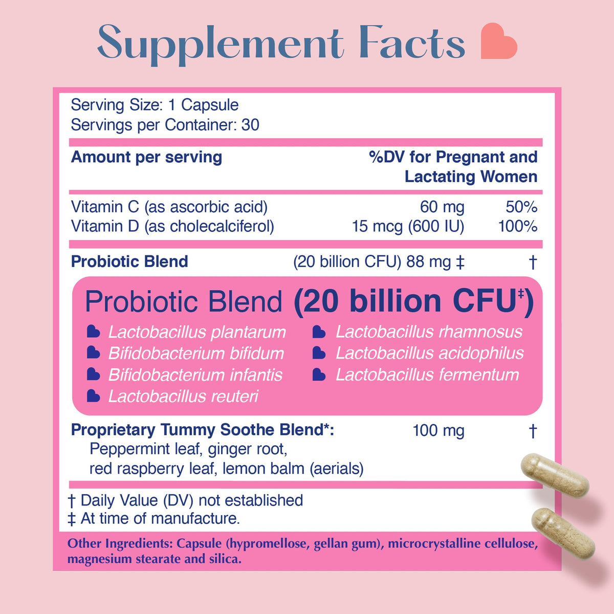 LOVEBUG Prenatal Probiotic | Helps with Morning Sickness, Nausea, Heartburn & Digestion | Helps Baby Microbiome | Multi Strain 20 Billion CFU | 30 Capsules LOVEBUG buy supplements Au