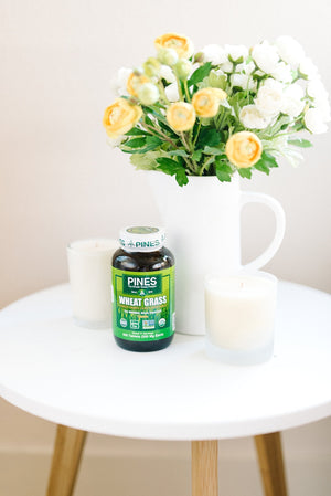 PINES Organic Wheat Grass, 250 Count Tablets | PINES Wheat Grass as featured in the new blockbuster film, Ocean's 8! Pines buy supplements Au