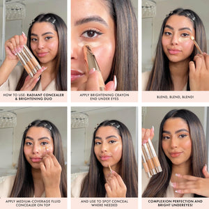 ICONIC LONDON Radiant Concealer & Brightening Duo | Creamy Liquid + Brightening Crayon Dual Ended Concealer, Cruelty Free, Vegan Makeup (Neutral Fair) 0.08 oz ICONIC LONDON buy supplements Au