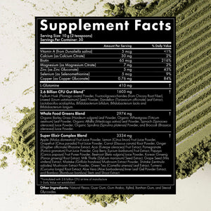 WelleCo The Super Elixir Daily Greens Powder, Probiotic Drink Mix with Whole Foods, Gluten Free, Vegan Gut Health Powder, Energy, Immunity, Healthy Skin, Hair & Nails (300g, Lemon Ginger) WelleCo buy supplements Au