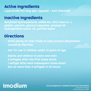 Imodium A-D Fast-Acting Anti-Diarrheal Softgels, Loperamide HCl 2 mg, Travel Essential Diarrhea Relief Medicine for Adults, 24 Count, Anti Diarrhea Pills,Easy to Swallow, for Ages 12+ Imodium buy supplements Au