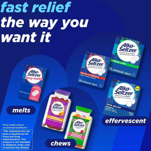Alka-Seltzer Pain Relief, Aspirin Effervescent Tablets for Fast Pain Relief, 72 Ct