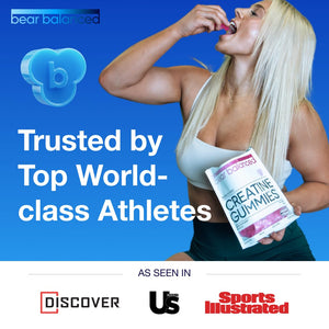 Bear Balanced Creatine Gummies for Men & Women - Creapure® Creatine Monohydrate, L-Theanine, L-Tyrosine & B12 for Muscle Growth, Strength, Focus, Energy & Health - PrimeBioHealth - canada supplements