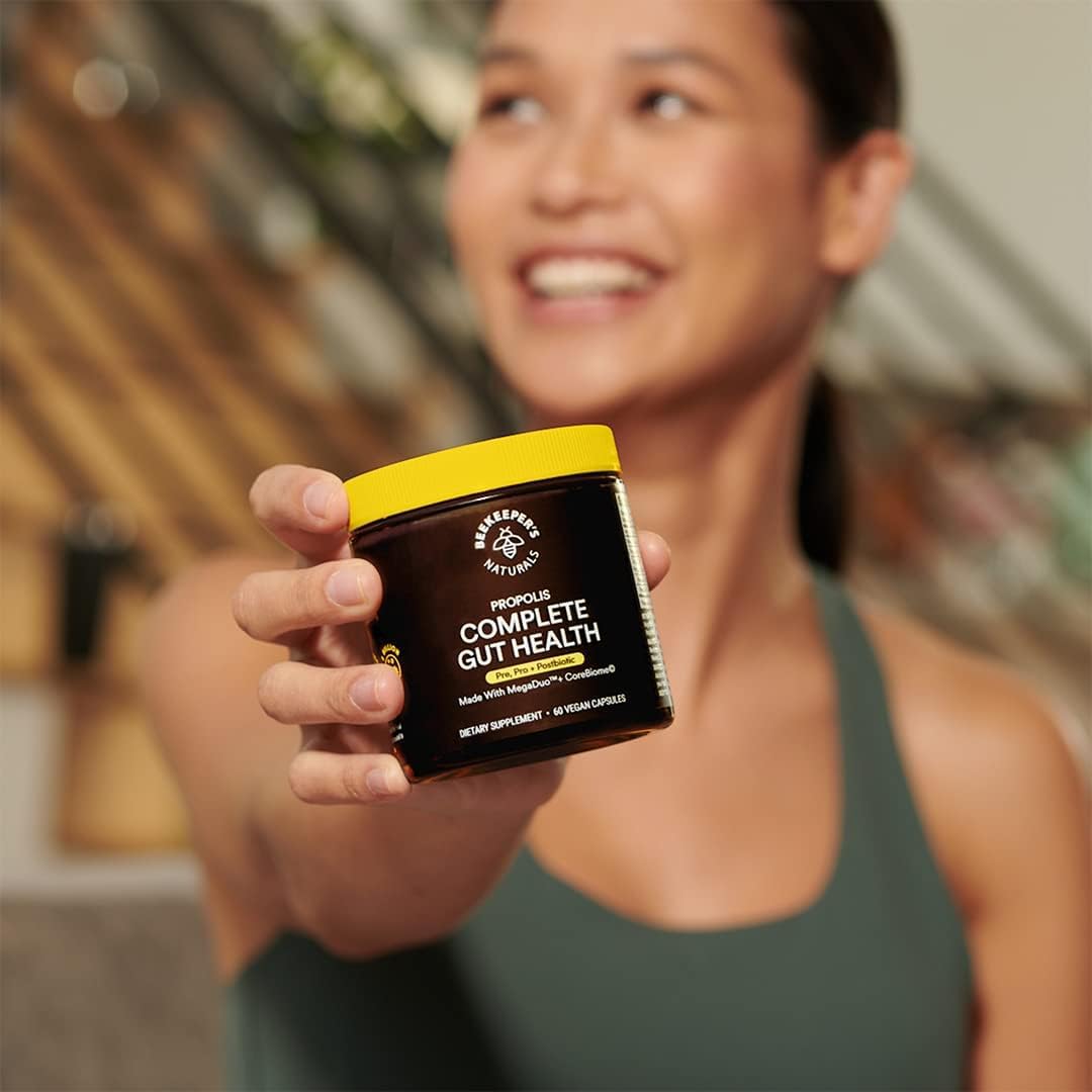 Beekeeper's Naturals Complete Gut Health, 3-in-1 Prebiotic, Postbiotic, Probiotics for Digestive Health & Bloating Relief for Women & Men - PrimeBioHealth - canada supplements